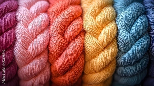 Fototapeta Rainbow Yarn Texture