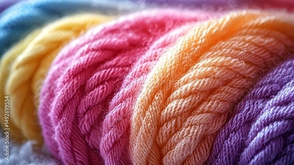 Fototapeta Rainbow Yarn Texture