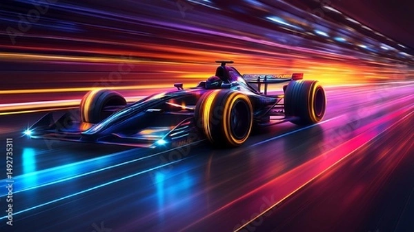 Fototapeta Racing car high speed tunnel