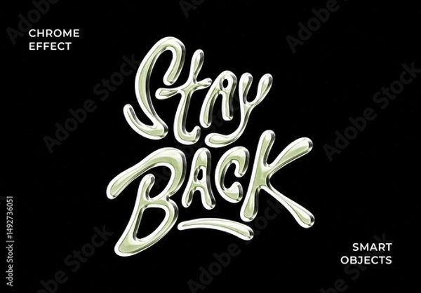 Obraz Vivid Chrome Text & Logo Effect Template Mockup