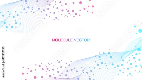 Obraz Structure molecule and communication Dna, atom, neurons. Science concept for your design. Connected lines with dots. Medical, technology, chemistry, science background. Vector illustration.