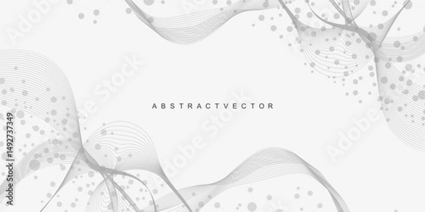Obraz Molecular structure DNA, atom, neurons. Medical, technology, chemistry, science background. Science concept for your design. Connected lines with dots. Vector illustration.
