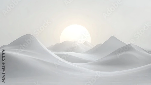Fototapeta Snowy mountain landscape