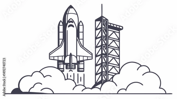 Fototapeta space shuttle launch