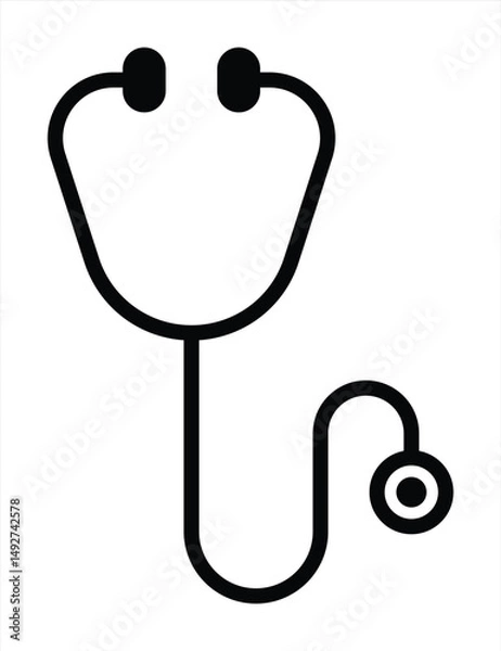 Fototapeta Stethoscope simple icon vector