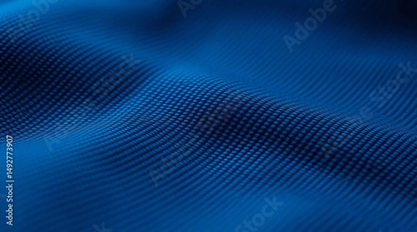 Fototapeta "Cinematic Blue Denim Fabric Texture with Visible Fibers and Seamless Gradient Transitions – High-Resolution Macro Detail"


