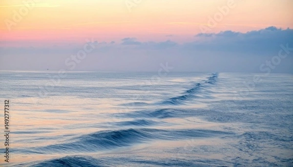 Fototapeta Calm ocean waves seaside sunset nature photography tranquil environment serene viewpoint