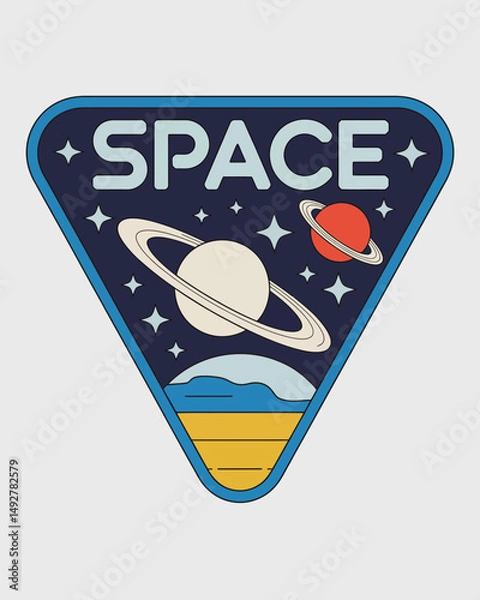 Fototapeta Set of space and astronaut , patches, emblems, badges and labels.