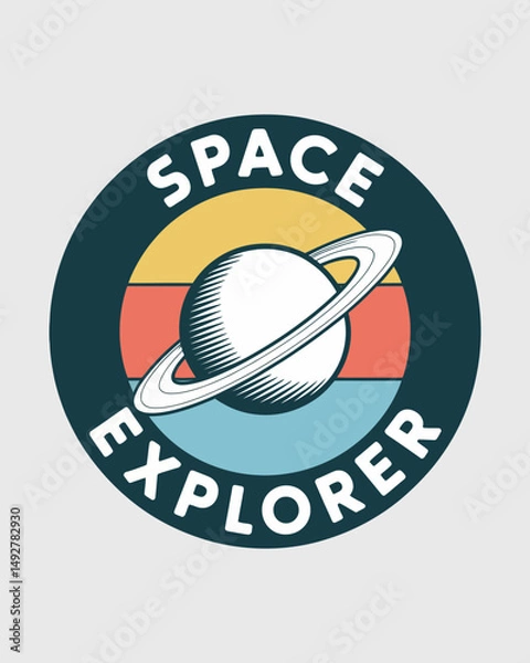 Fototapeta Set of space and astronaut , patches, emblems, badges and labels.