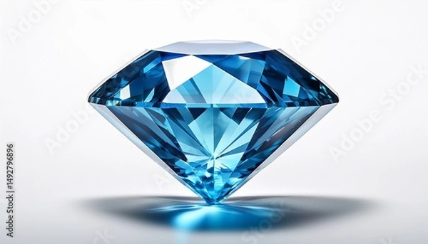 Obraz a blue diamond on a white background