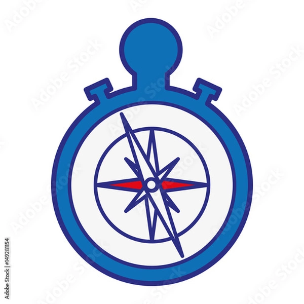 Fototapeta compass device icon over white background. vector illustration