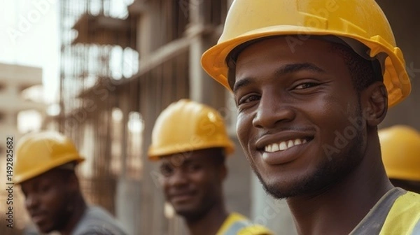 Obraz Smiling Construction Worker on Site
