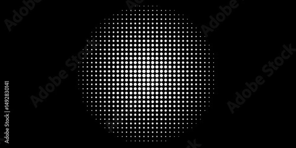 Fototapeta  Abstract Modern gradient black and white background with halftone dots pattern design. Vector illustration abstract technology. Background with monochrome dotted texture. Polka dot pattern template