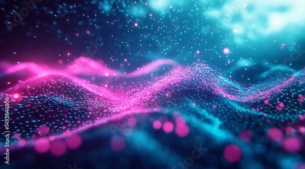 Fototapeta Modern digital background featuring interconnected networks.
