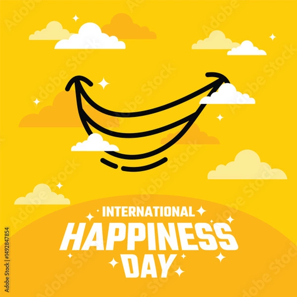 Fototapeta International day of happiness vector design