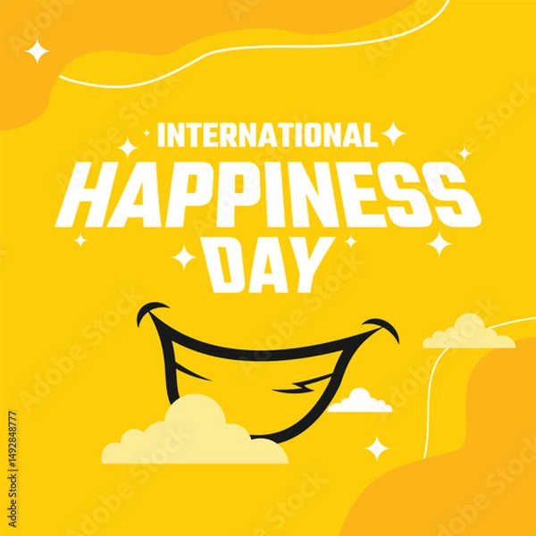 Fototapeta International day of happiness vector design