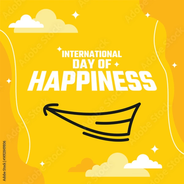 Fototapeta International day of happiness vector design