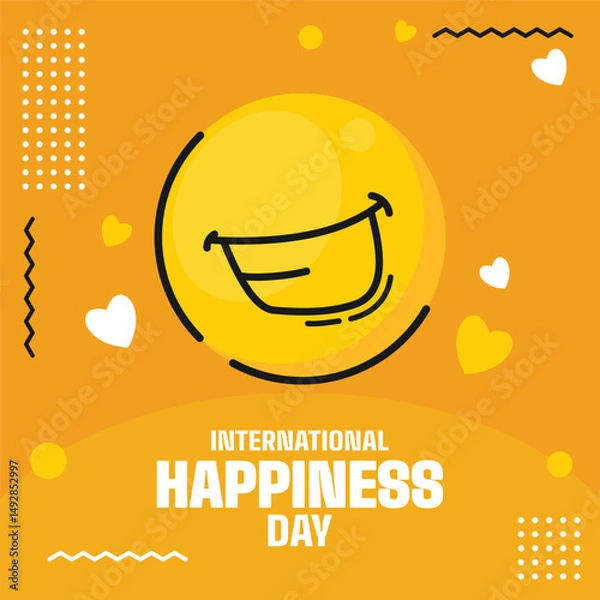 Fototapeta International day of happiness vector design