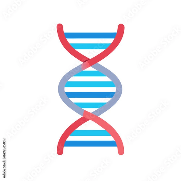 Fototapeta Stylized DNA double helix structure illustration on White Background