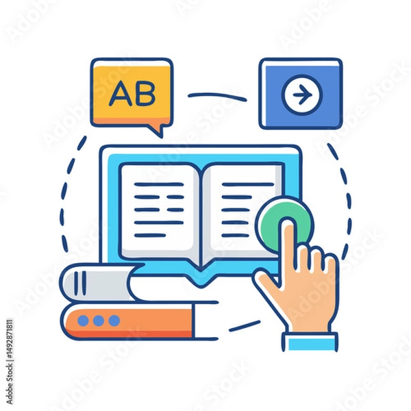 Obraz Online learning concept using technology for reading and education
