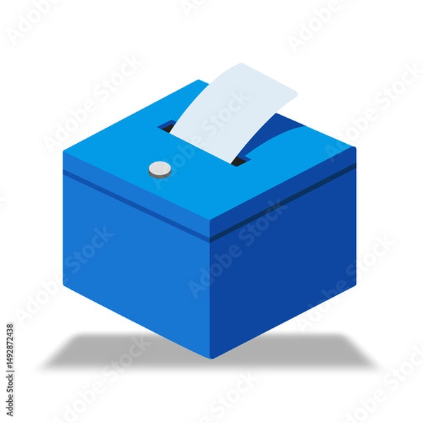 Obraz blue ballot box with a white background