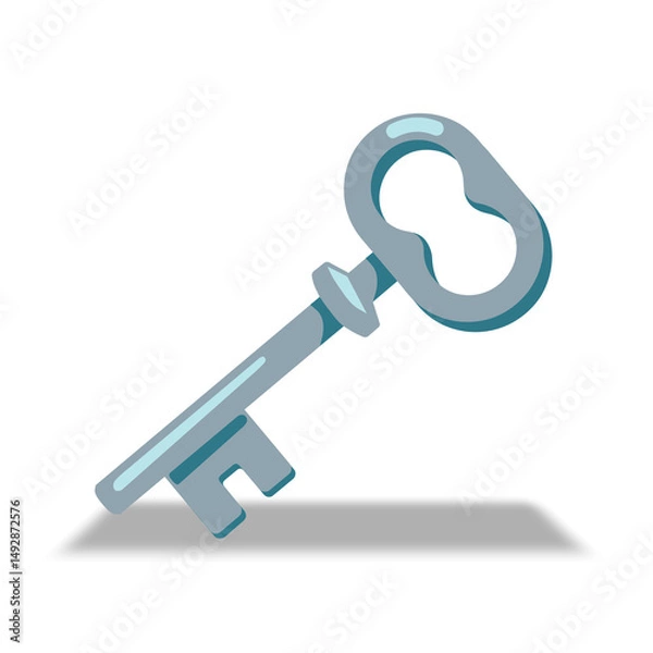 Obraz golden key isolated on white