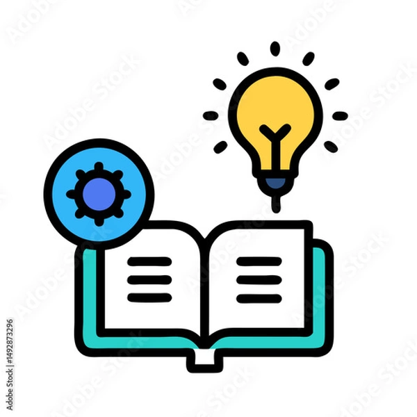 Fototapeta Conceptual design illustration representing idea implementation and problem solving