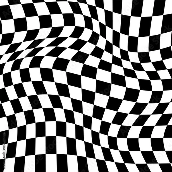 Fototapeta Black and white checkerboard pattern. Seamless vector pattern suitable for fashion, home wares and branding