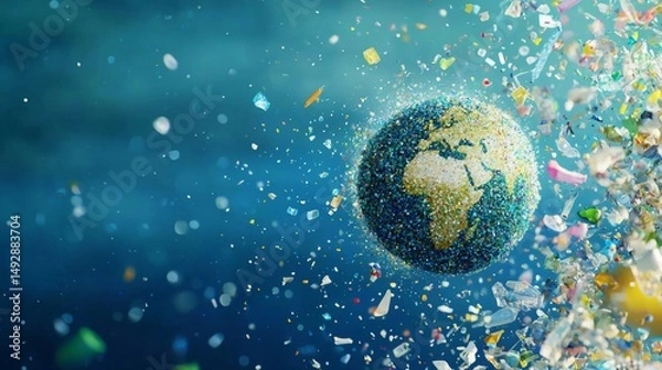 Fototapeta The Crisis of Non-Biodegradable Waste in Our Ecosystems