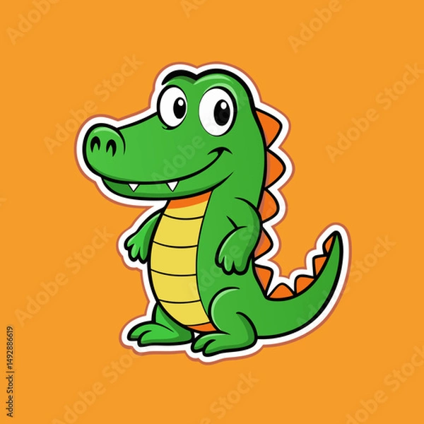Fototapeta funny crocodile cartoon