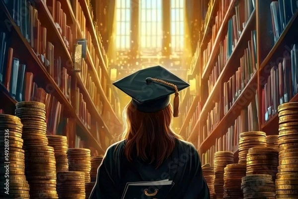 Fototapeta A student explores scholarship options to minimize loan dependence.