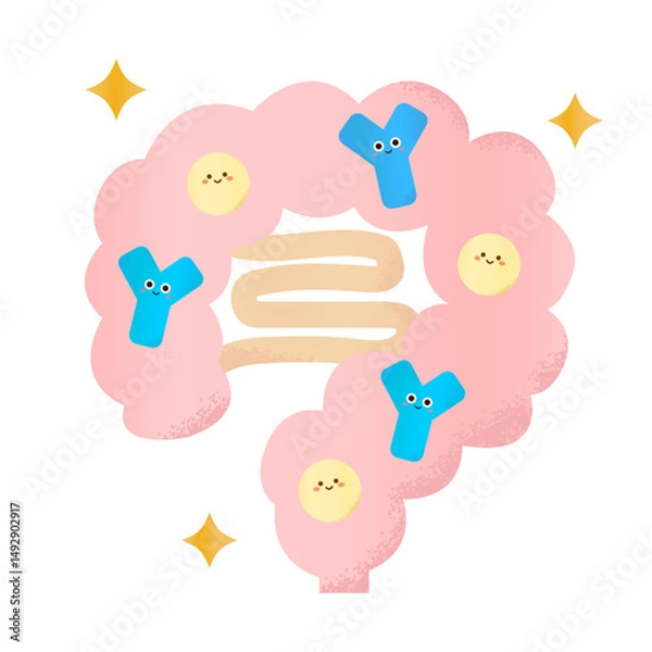 Obraz 腸内にいるかわいいビフィズス乳酸菌