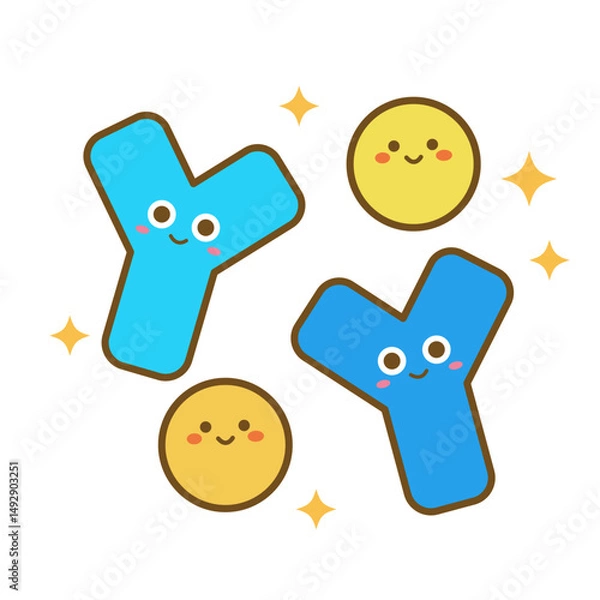 Obraz かわいいビフィズス乳酸菌のイラスト