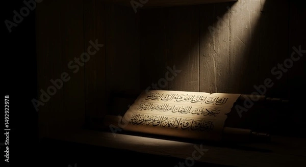 Obraz Arabic Scroll on Shelf