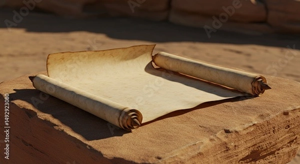 Obraz Ancient Scroll on Stone Block