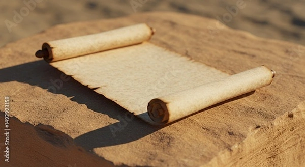 Obraz Scroll on Stone Surface
