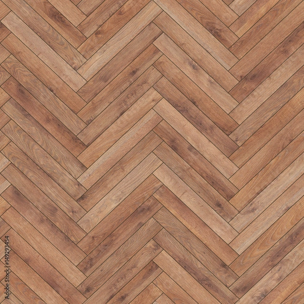 Fototapeta Seamless wood parquet texture (herringbone light brown)