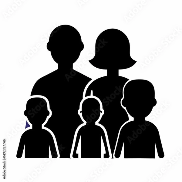 Obraz Vector user profile icons with diverse people silhouettes and avatar heads