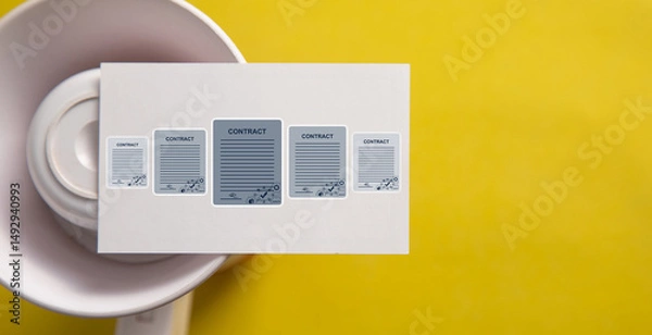 Fototapeta Electronic signature. Document management. Signing business contract