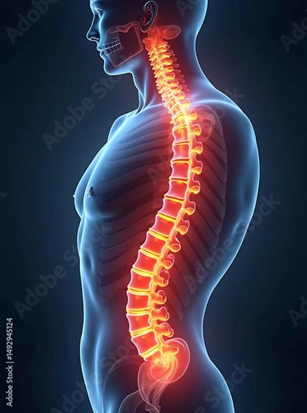 Obraz Spinal column herniated disc illustration new adisition.