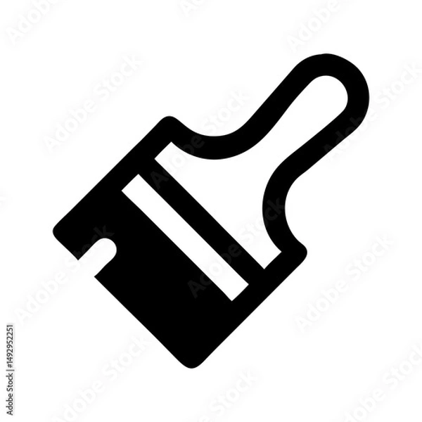 Fototapeta Paintbrush art tool icon. Brush with paint enhancing creative design projects.