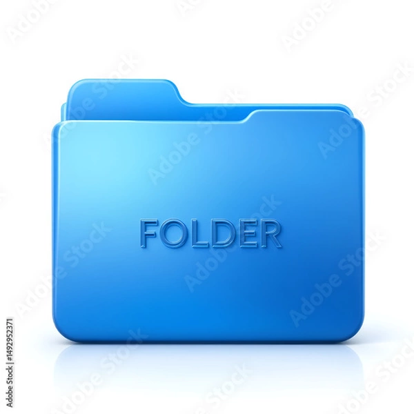 Fototapeta blue folder icon with white background