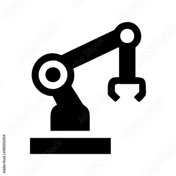 Fototapeta Robot arm technology icon. Robotic arm performing advanced automation tasks.