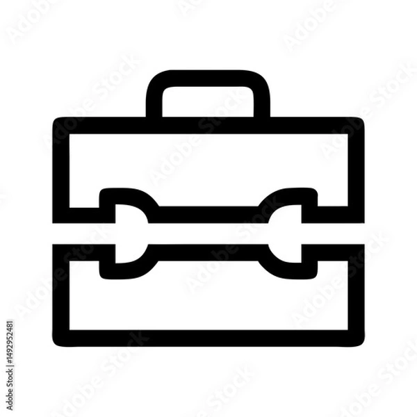 Fototapeta Toolbox construction tool icon. Box with tools supporting repair project needs.