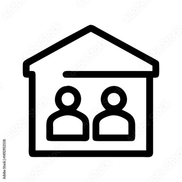 Fototapeta Work from home meeting icon. Screen with team supporting remote collaboration.