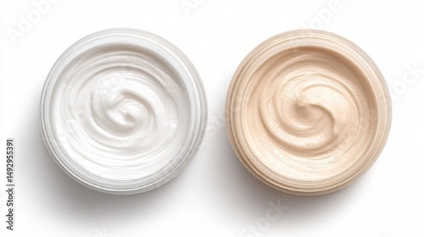 Obraz Luxurious Two Care Creams in White and Beige on Top