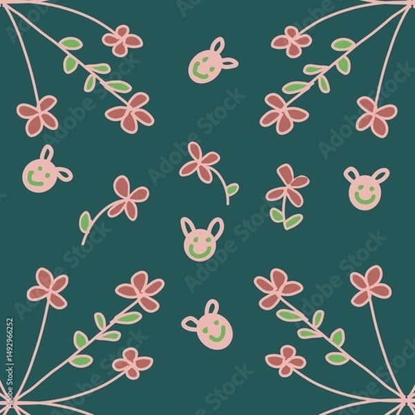 Fototapeta seamless floral pattern
