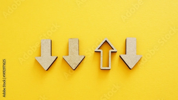 Fototapeta Leadership, individuality and difference concept. Standing out from the crowd. Taking the first step in action