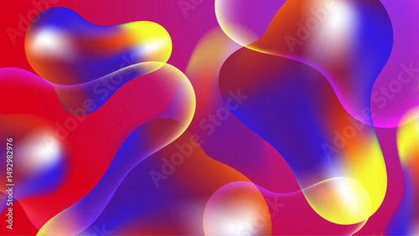 Fototapeta Abstract Wave Colorful Gradient Background_Abstract Blob Colorful Gradient Background-2