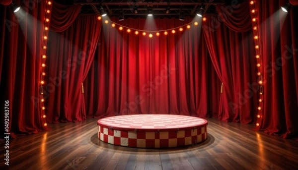 Obraz Circus performance stage entertainment venue image showcase dramatic lighting center stage theatrical concept